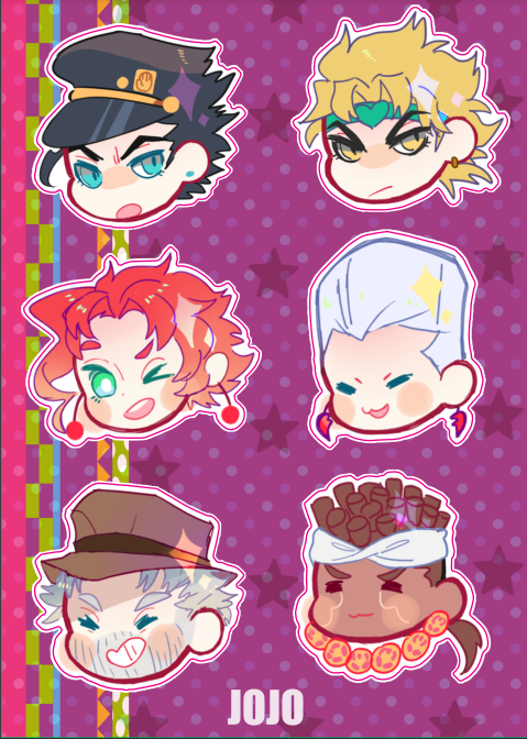 JJBA Part 3 sticker sheet