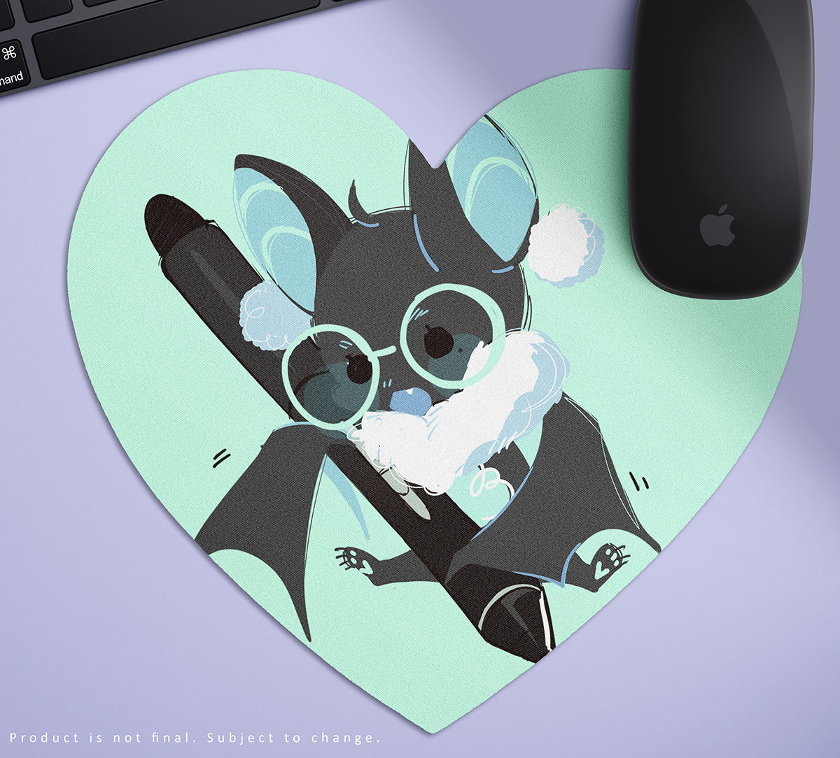 OC Bat Heart Mouse Pad