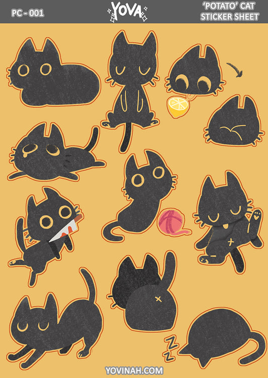 Potato Cat Sticker Sheet